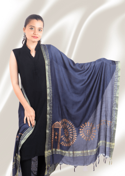 Warli Cotton Silk Dupatta