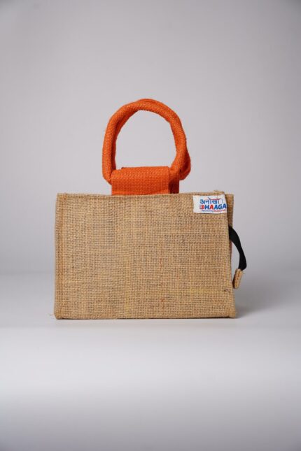 Jute Handbag with Fabric Handle