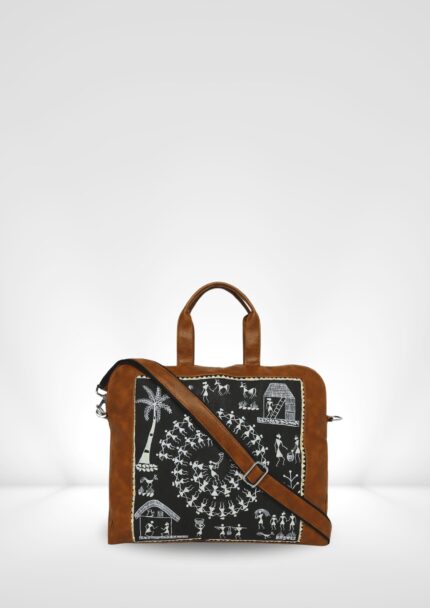 Warli Leather Laptop Bag