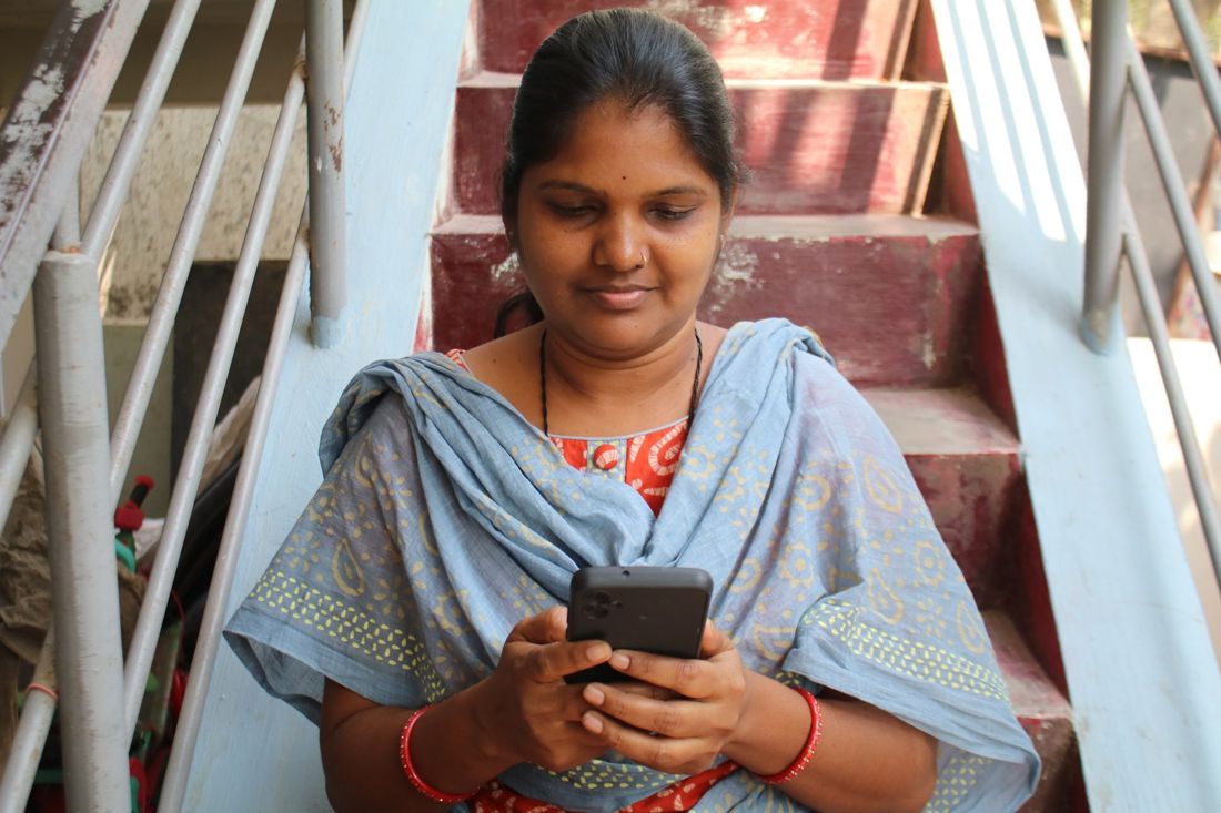 Woman using a phone